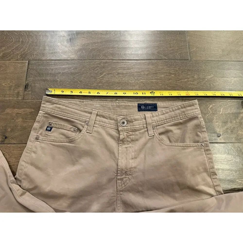 Adriano Goldschmied AG Mens Tan Everett Slim Straight Pants Size 32x32